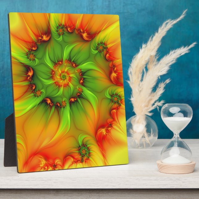 Psychedelische Farben Modernes Abstraktes Fraktal  Fotoplatte (Seite)