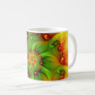 Psychedelische Farben Modernes Abstraktes Fraktal  Kaffeetasse