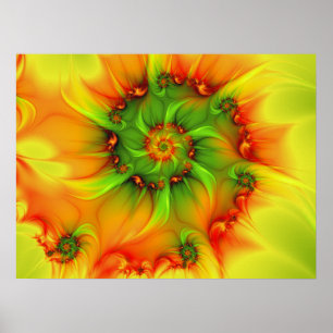 Psychedelische Farben Modernes Abstraktes Fraktal  Poster