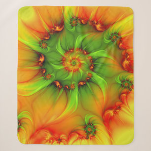 Psychedelische Farben Modernes Abstraktes Fraktal Sherpadecke