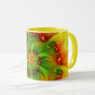 Psychedelische Farben Modernes Abstraktes Fraktal  Tasse