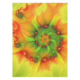 Psychedelische Farben Modernes Abstraktes Fraktal Tischdecke