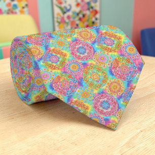 Psychedelische farbenfrohe maßgeschneiderte Krawat Krawatte