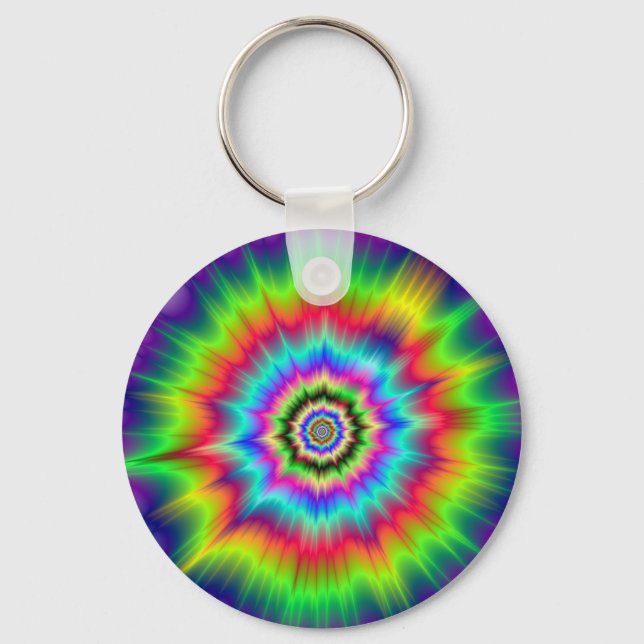 Psychedelische Farbexplosion Schlüsselanhänger (Vorderseite)