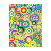 Psychedelische Farbkreise - Coole Postkarte