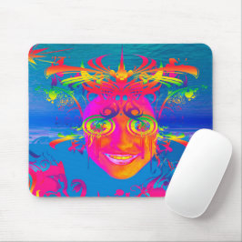 Psychedelische Fischmaus Mousepad