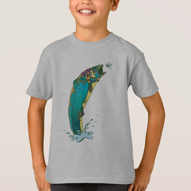 Psychedelische Forellenfischerei T-Shirt (Vorderseite)