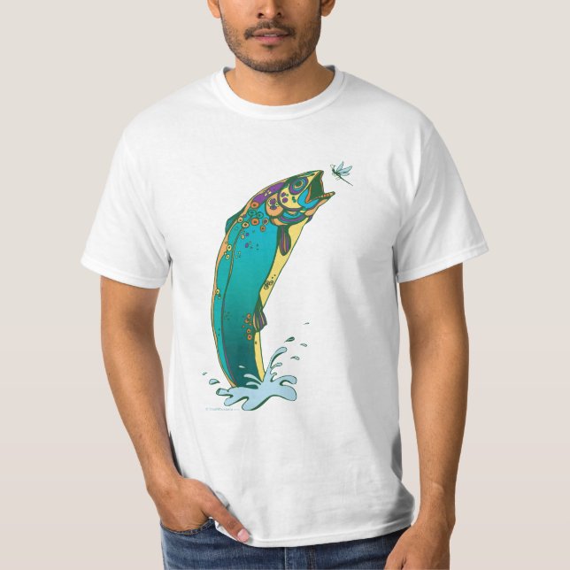 Psychedelische Forellenfischerei T-Shirt (Vorderseite)