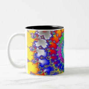 Psychedelische Fraktal-Spiralen Zweifarbige Tasse