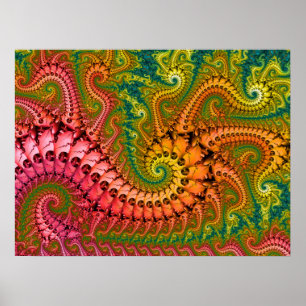 Psychedelische Fraktalkunst Poster