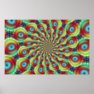 Psychedelische Fraktalkunst Poster