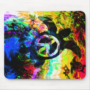 Psychedelische Friedensschildkröten Mousepad