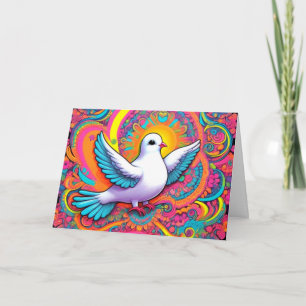 Psychedelische Friedenstaube Faltkarte Karte
