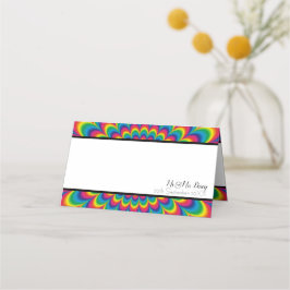 Psychedelische Gefärbte Krawatte Platzkarte