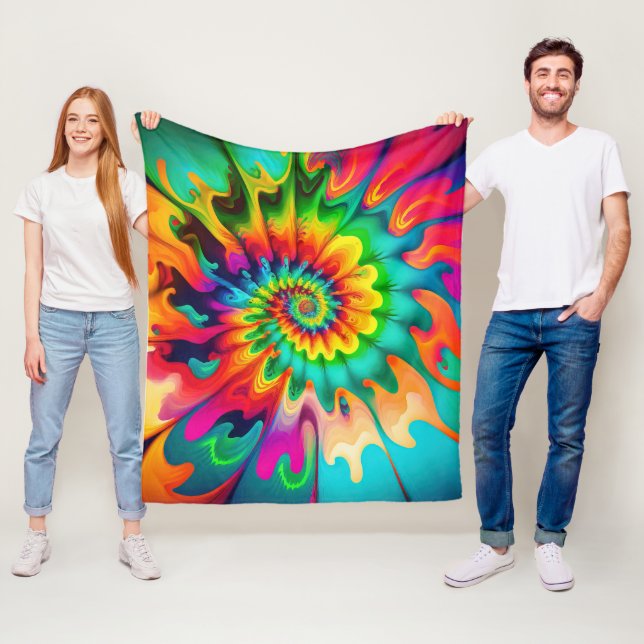 Psychedelische Gefärbte Krawatte Retro Surreal Fleecedecke (Beispiel)