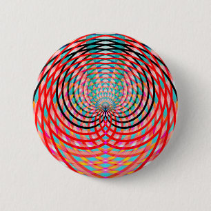Psychedelische geflochtene Kreise Button