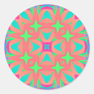 Psychedelische Geometrie Mandala Runder Aufkleber
