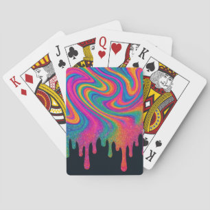 Psychedelische Glitterie-Neon-Laufkarten Spielkarten