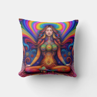 Psychedelische Goddess Rainbow Meditation Art Kissen