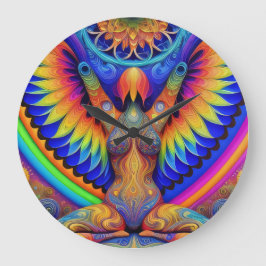 Psychedelische Göttin Colorful Große Wanduhr