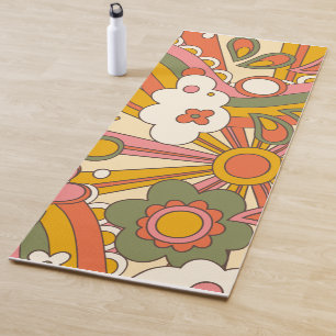 Psychedelische, groovative hippy-Blume Yogamatte