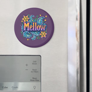 Psychedelische Groovy "Mellow" Retro Hippie Kunst Magnet