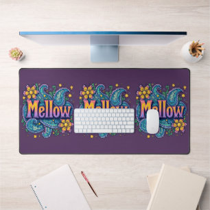 Psychedelische Groovy "Mellow" Retro-Hippie-Kunst Schreibtischunterlage