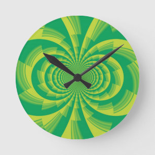 Psychedelische Grüne Kunst Runde Wanduhr