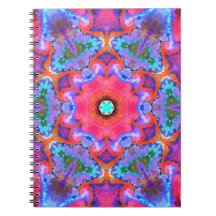 Psychedelische Hippie-Blume Rosa Blau und Orange