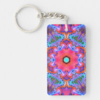 Psychedelische Hippie-Blume Rosa Blau und Orange
