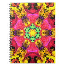 Psychedelische Hippie-Blume Rosa Gelb und Grün