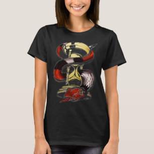 Psychedelische Hourglass Schwarz Venomous Schlange T-Shirt