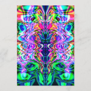 Psychedelische Irisierende Einladungskarte