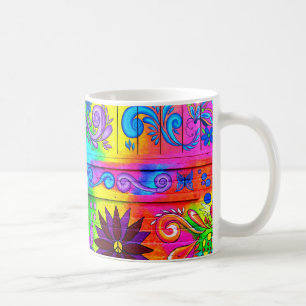 psychedelische Kaffee-Tasse des Hippie Kaffeetasse