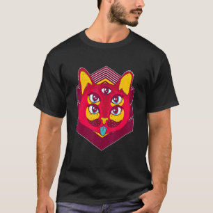 Psychedelische Katze  Für Katzen  Kinder Jungen Mä T-Shirt