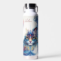 Psychedelische Katze Kupfer Vakuum isolierte Flasc