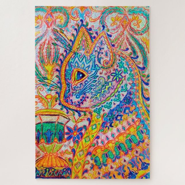 Psychedelische Katze, Louis Wain (Vertikal)