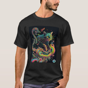 Psychedelische Katze reist durch Zeit und Raum T-Shirt