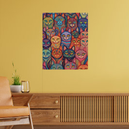Psychedelische Katzen. Hippy, Bohemisch, BoHo Poster