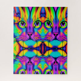 Psychedelische Katzentäuschung lila Fuchsiengrün