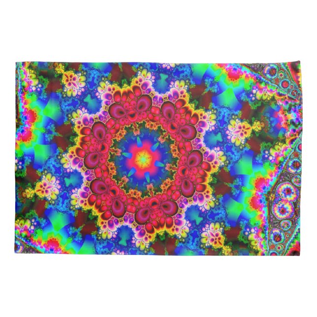 Psychedelische kosmische Fraktal-Kunst Kissenbezug (Rückseite)