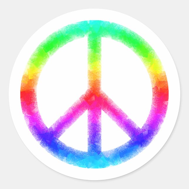 Psychedelische Krawatte-Dye Peace Sign Stickers (w (Vorderseite)