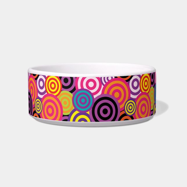 psychedelische Kreise Katzenfutterschale Napf (Vorderseite)
