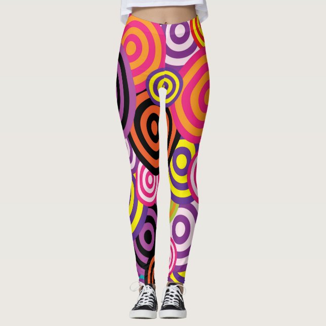 psychedelische Kreise Leggings (Vorderseite)
