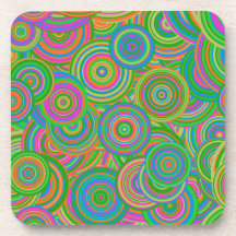 Psychedelische Kreise Plastikuntersetzer