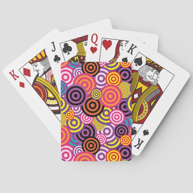 Psychedelische Kreise spielen Karten Spielkarten (Rückseite)