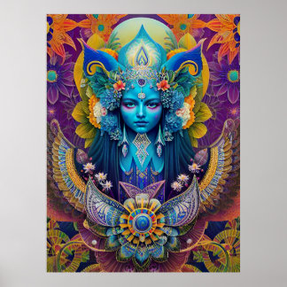 Psychedelische Kunst, DMT-Kunstwerke, surreale Lan Poster