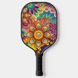 Psychedelische Kunst Retro  Pickleball Schläger