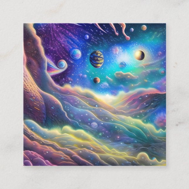 Psychedelische Landschaft Quadratische Visitenkarte (Vorderseite)