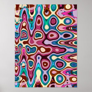 Psychedelische Lava-Welligkeits-Ripple-Muster-Kuns Poster